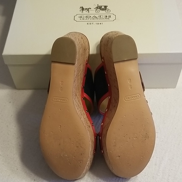 COACH Cortnee Platform Sandals - Navy/Blossom - Picture 8 of 11